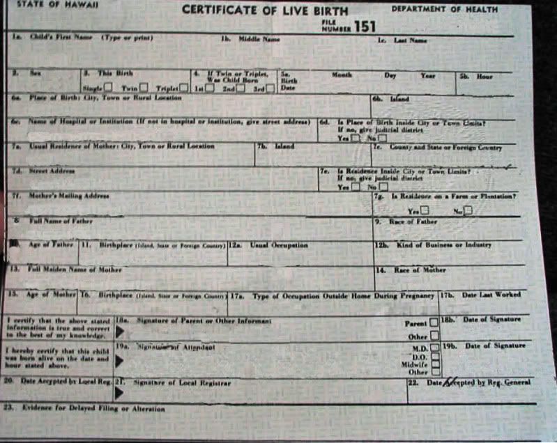hawaii birth certificate obama. Hawaii Birth. Obama is deathly