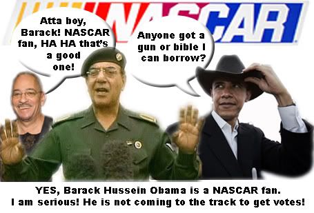 NASCAR Obama, Obama is a NASCAR Fan. Ha Ha.