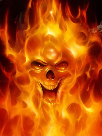 Flaming skull flamming skulls