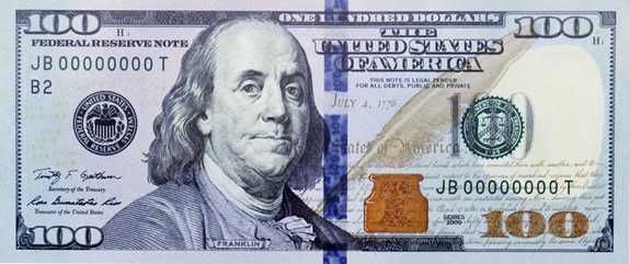 1 dollar bill back. 100 dollar bill back. old 100