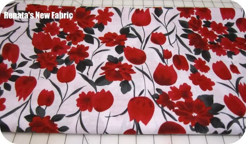 Fabric- Joann's Red, White, & Black Floral