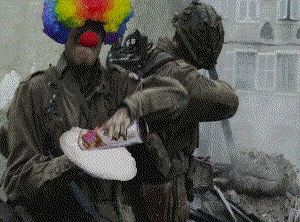CLOWN THROWS PIE Pictures, Images and Photos