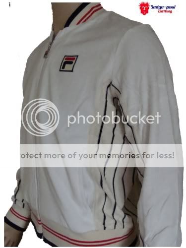 FILA VINTAGE WHITE FULL ZIP JACKET TRACKSUIT TOP NEW  