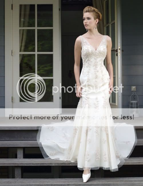 2011 new Stunning Lace Wedding Dress Bridal Gown long train Size 