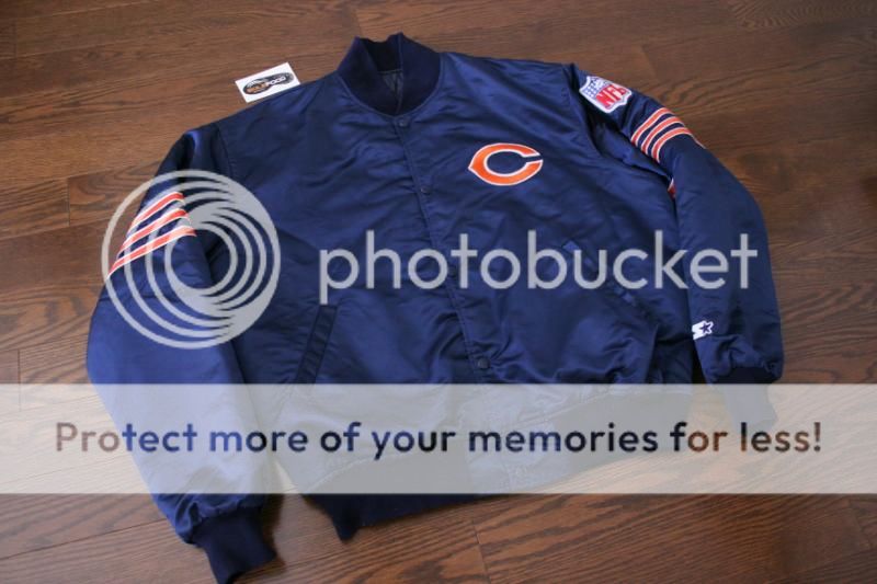 Vintage Chicago Bears Starter Satin Jacket Sz XL NFL Ditka Snap Button